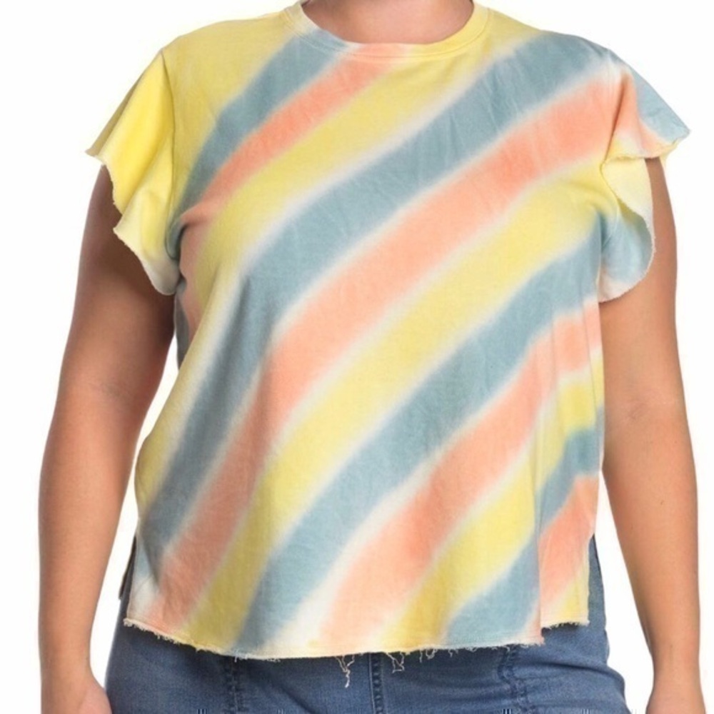 Fourteenth Place Tie Died Flutter Sleeve - 1X - NWT
